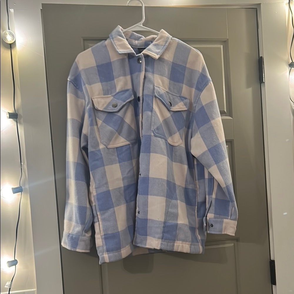 Blue and White Checkered Men's Shirt